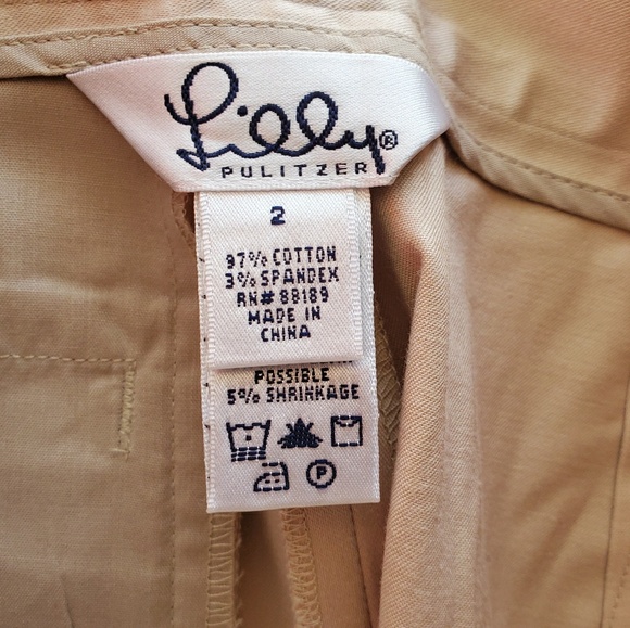 Lilly Pulitzer Palm Beach Par Shorts 17" Sand Khaki NEW - Picture 5 of 5